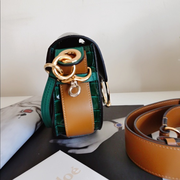 Chloe Small Tess Croc-Embossed Leather Bag - Picture 2 of 6